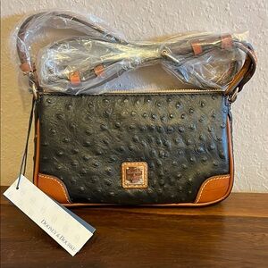 Dooney & Bourke Women's Ostrich Leather Slim Crossbody Bag
